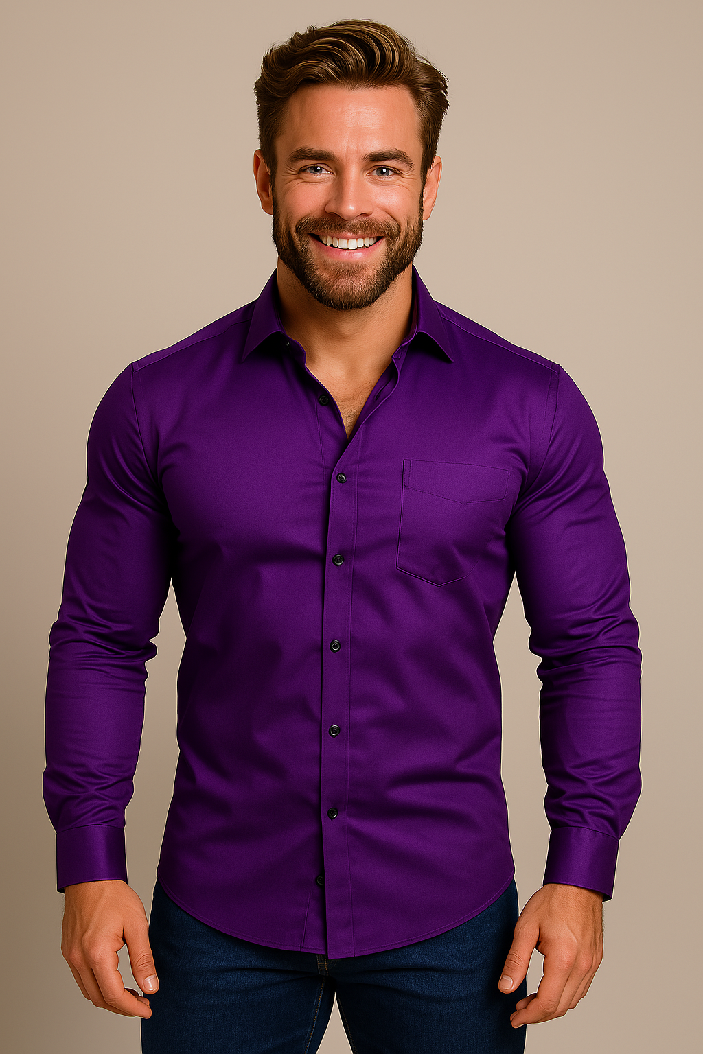 Long-Sleeved Shirt Wrinkle-Free Finish