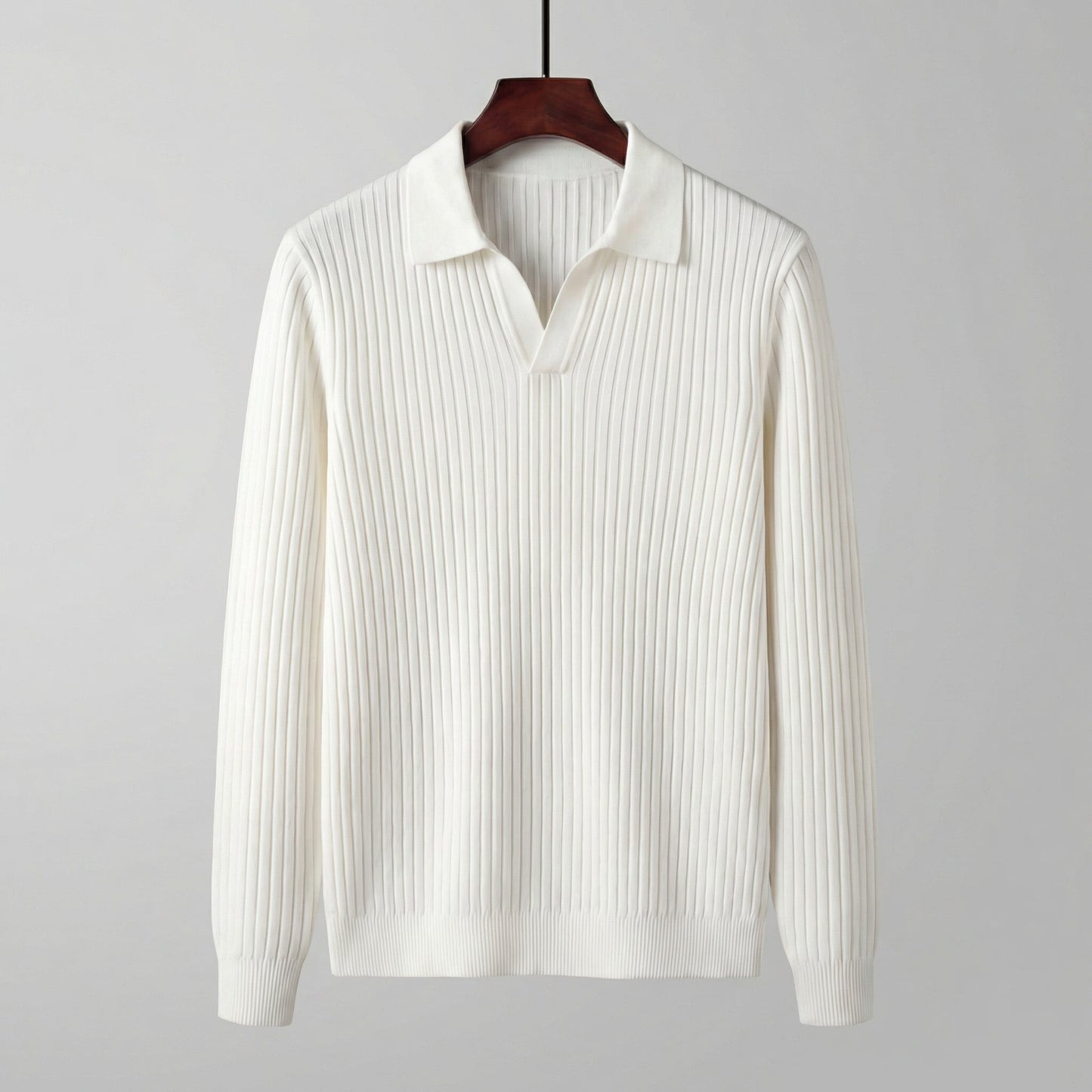 Long Sleeved V-Neck Polo Shirt