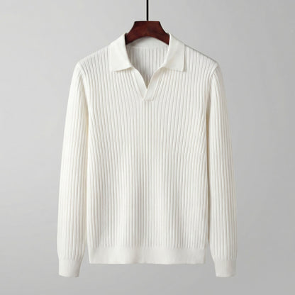 Long Sleeved V-Neck Polo Shirt