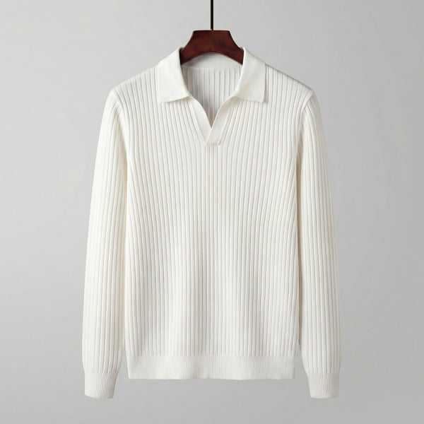 Long Sleeved V-Neck Polo Shirt