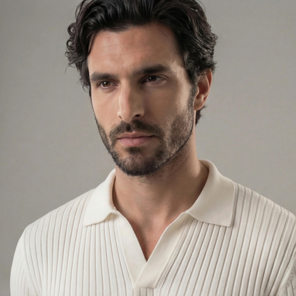 Long Sleeved V-Neck Polo Shirt