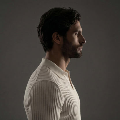 Long Sleeved V-Neck Polo Shirt