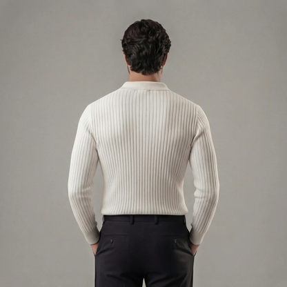 Long Sleeved V-Neck Polo Shirt