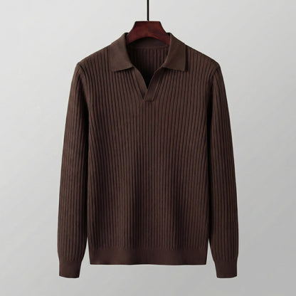 Long Sleeved V-Neck Polo Shirt
