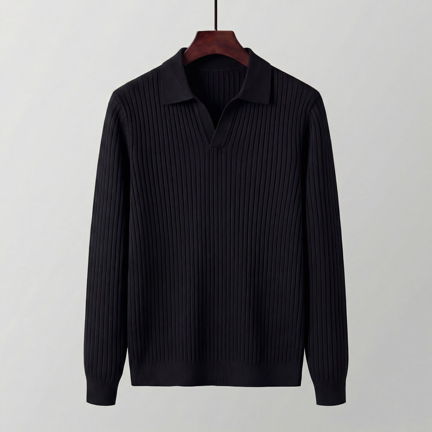Long Sleeved V-Neck Polo Shirt