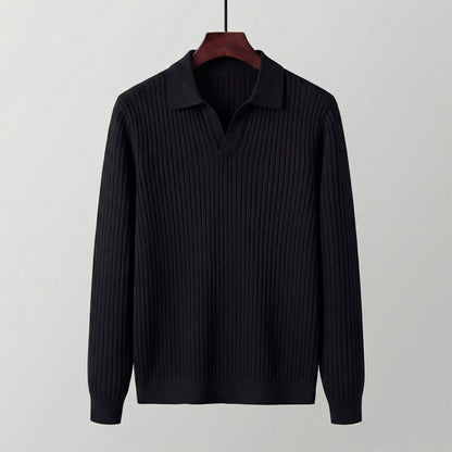 Long Sleeved V-Neck Polo Shirt