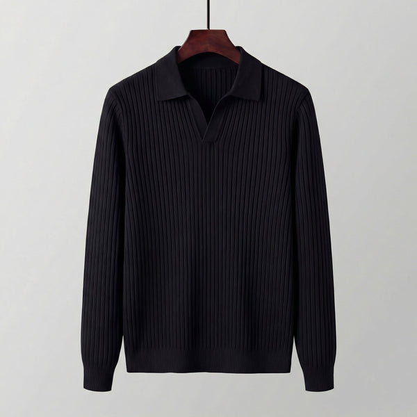 Long Sleeved V-Neck Polo Shirt
