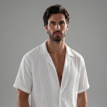 Short Sleeve Linen Summer Set