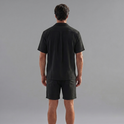 Short Sleeve Linen Summer Set