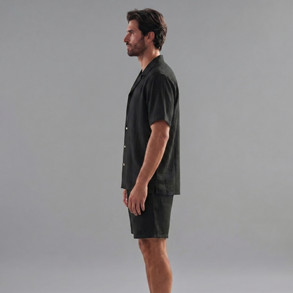 Short Sleeve Linen Summer Set