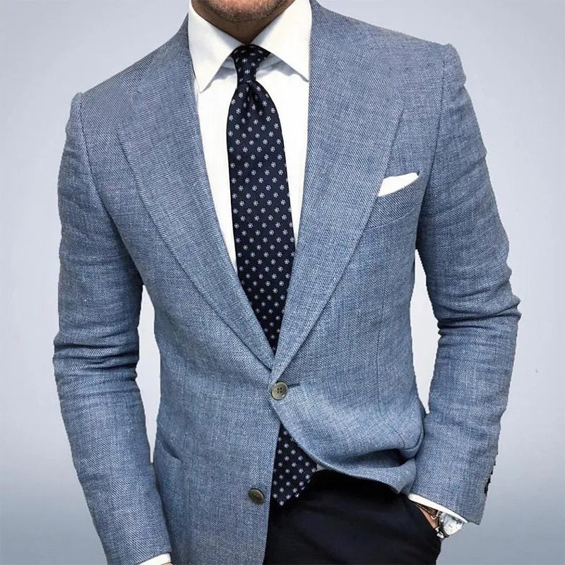 Spring Textured Tailored Blazer Jacket