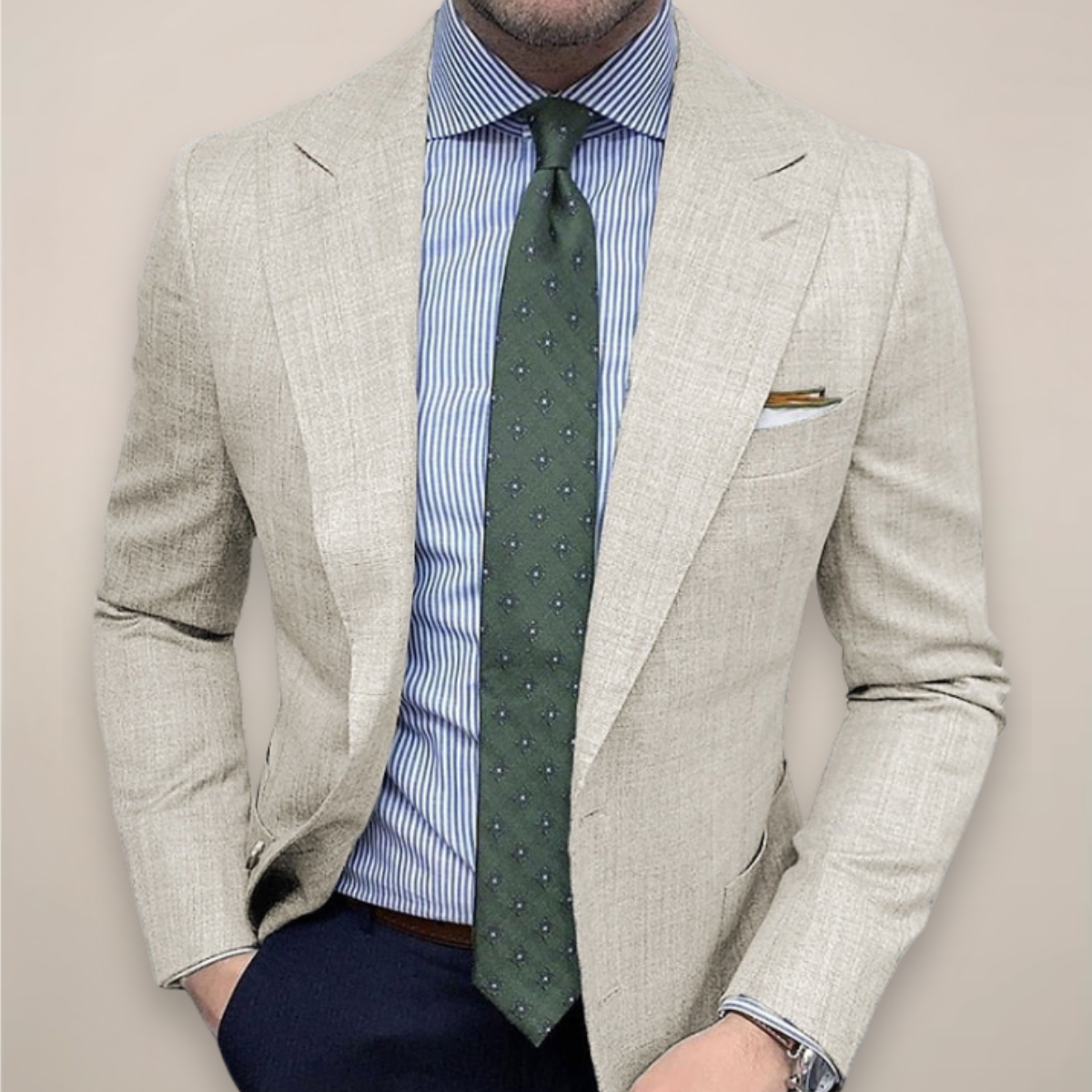 Spring Textured Tailored Blazer Jacket