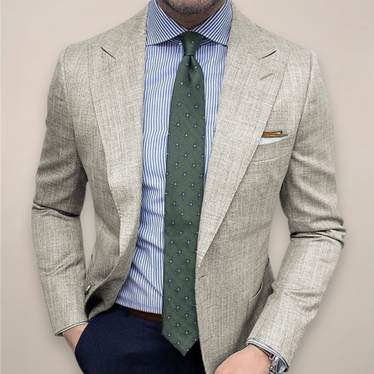 Spring Textured Tailored Blazer Jacket