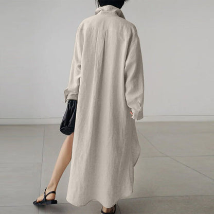Oversized Linen Shirt Dress
