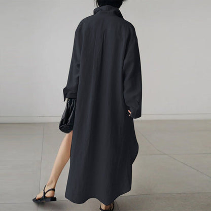 Oversized Linen Shirt Dress
