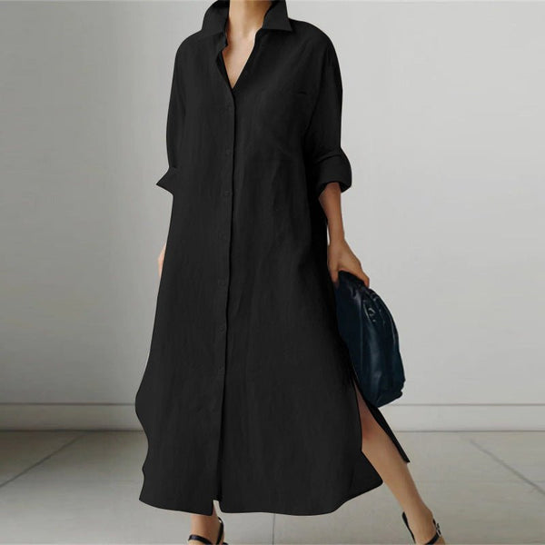 Oversized Linen Shirt Dress