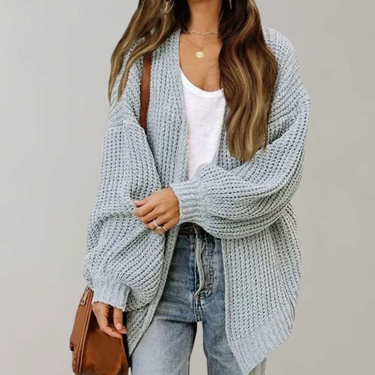 Oversized Open Front Chunky Knit Cardigan