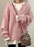 Oversized V-Neck Cable Knit Sweater