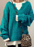 Oversized V-Neck Cable Knit Sweater