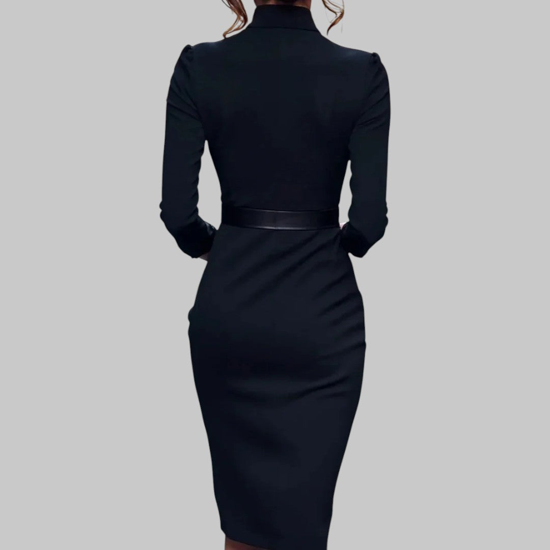 Refined Long Sleeve Midi Dress