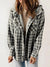 Relaxed Fit Check Flannel Shacket with Sherpa Lined Hood