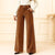 Retro High Waist Wide Leg Corduroy Trousers