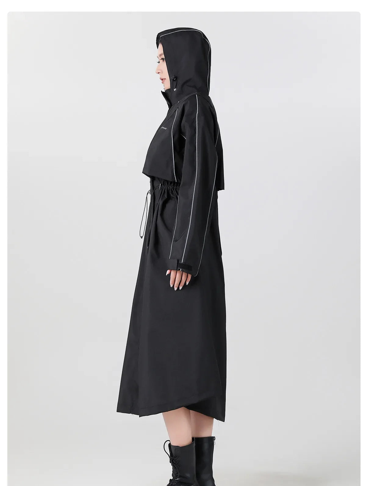 Longline Hooded Cycling Rain Coat