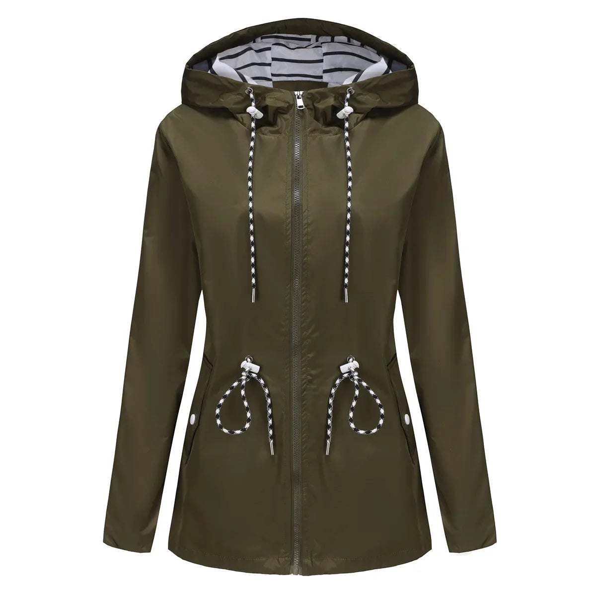 Waterproof Drawstring Rain Jacket
