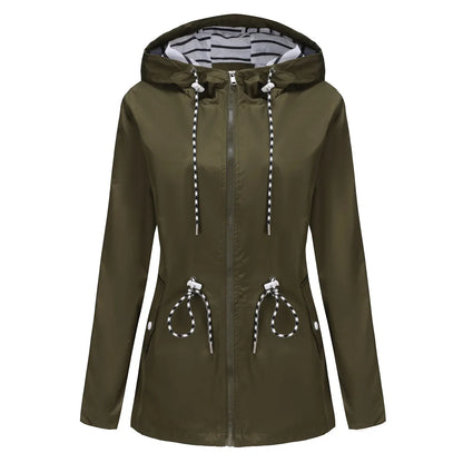 Waterproof Drawstring Rain Jacket