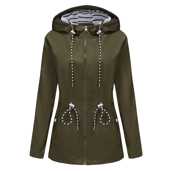 Waterproof Drawstring Rain Jacket