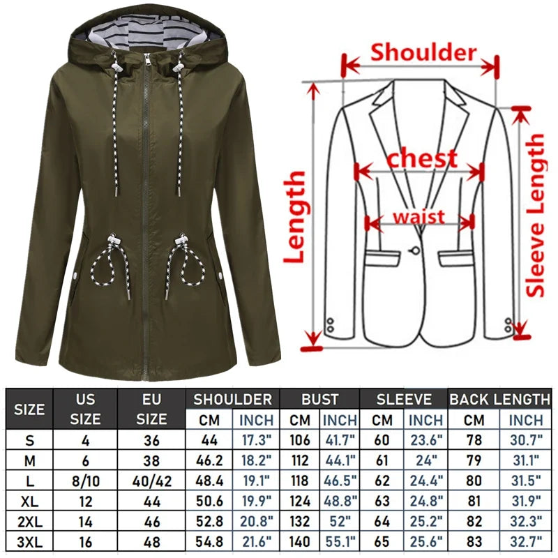 Waterproof Drawstring Rain Jacket