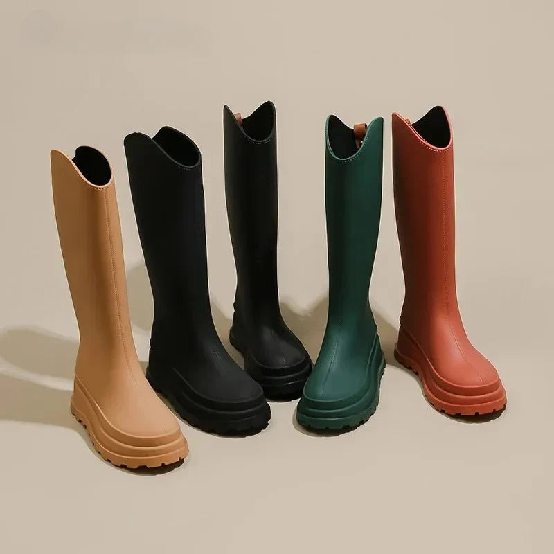 Tall Platform Wellington Rain Boots