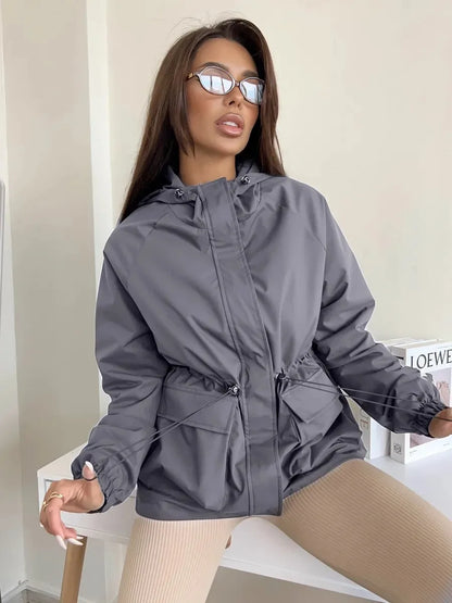 Waterproof Hooded Windbreaker Rain Jacket