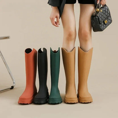 Tall Platform Wellington Rain Boots