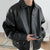 Streetwear Oversized Leather  Bomber Jacket