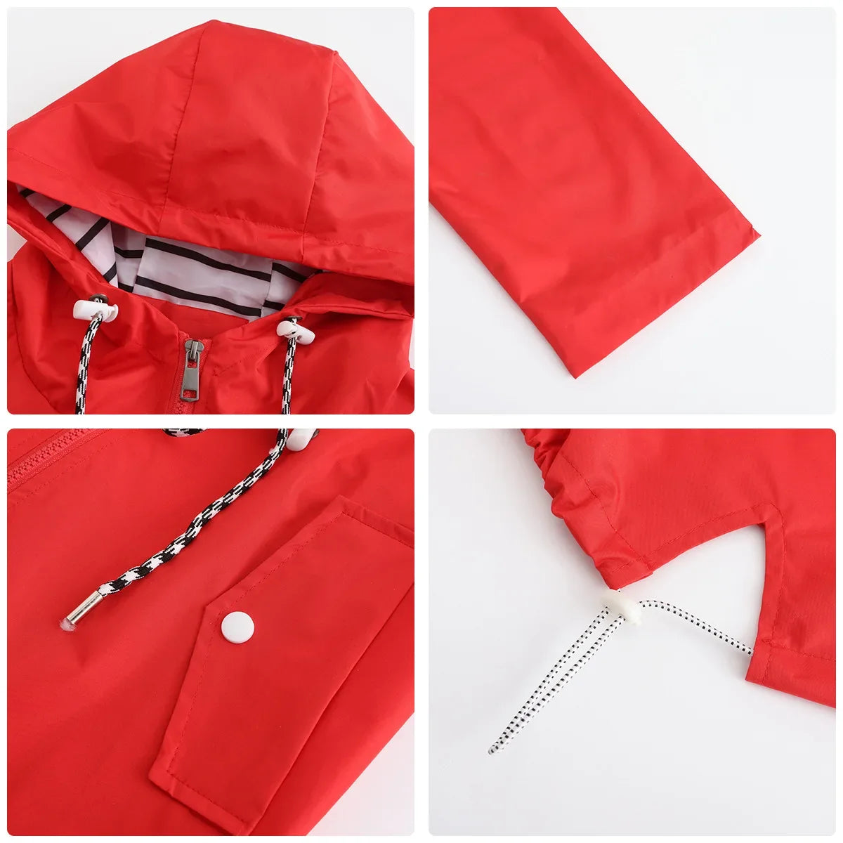 Waterproof Drawstring Rain Jacket