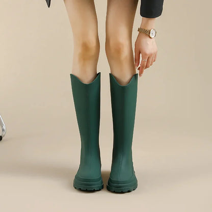 Tall Platform Wellington Rain Boots