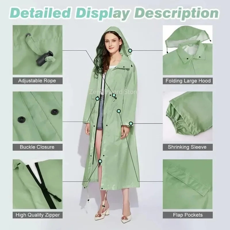 Packable Lightweight Longline Raincoat