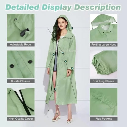 Packable Lightweight Longline Raincoat