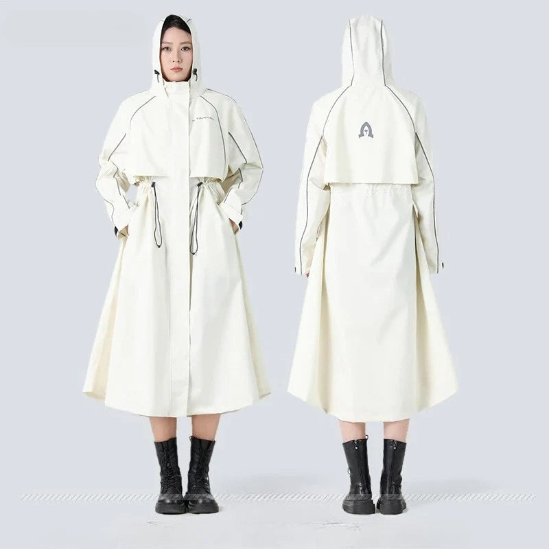 Longline Hooded Cycling Rain Coat