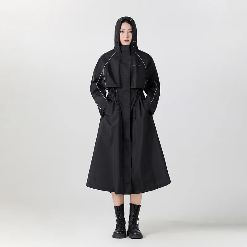 Longline Hooded Cycling Rain Coat