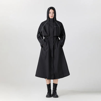 Longline Hooded Cycling Rain Coat