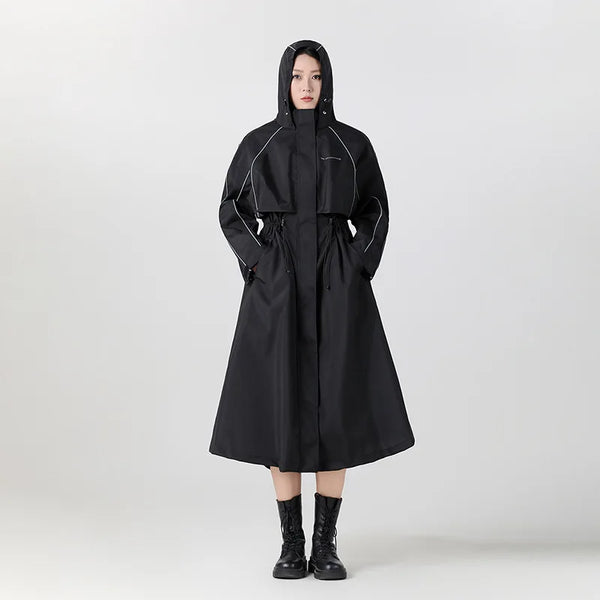 Longline Hooded Cycling Rain Coat