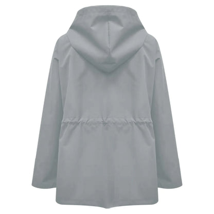Oversized Hooded Zip Raincoat