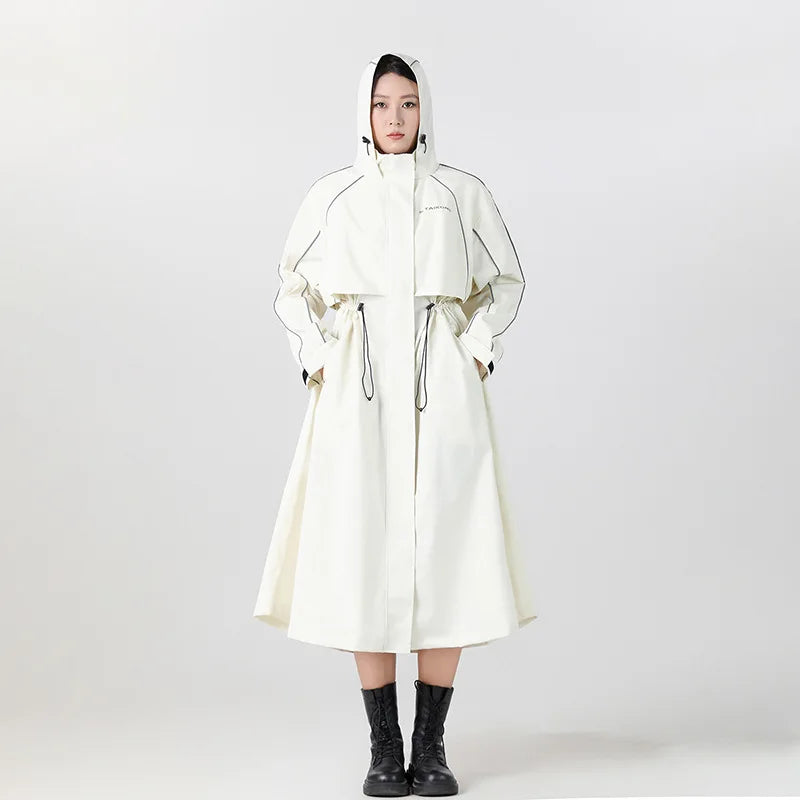 Longline Hooded Cycling Rain Coat