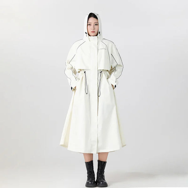 Longline Hooded Cycling Rain Coat