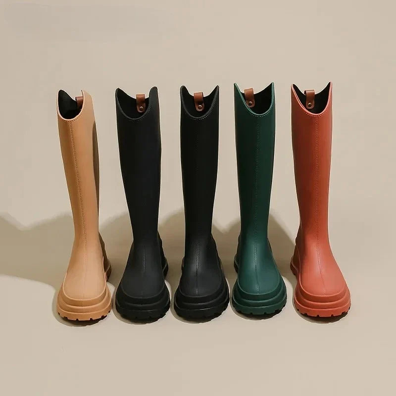 Tall Platform Wellington Rain Boots