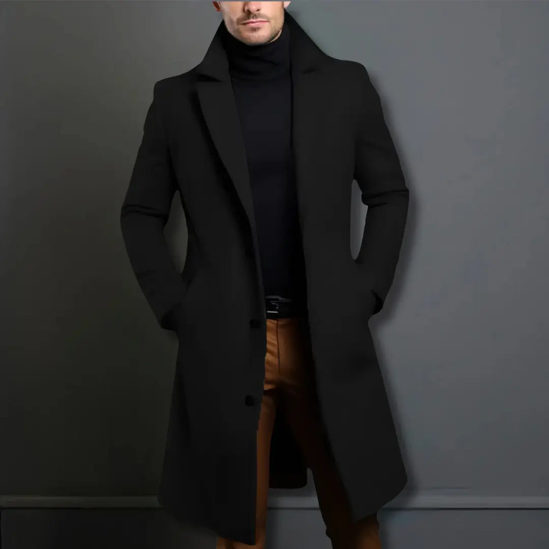 Classic Tailored Overcoat - Long Winter Coat for Smart or Casual Wear