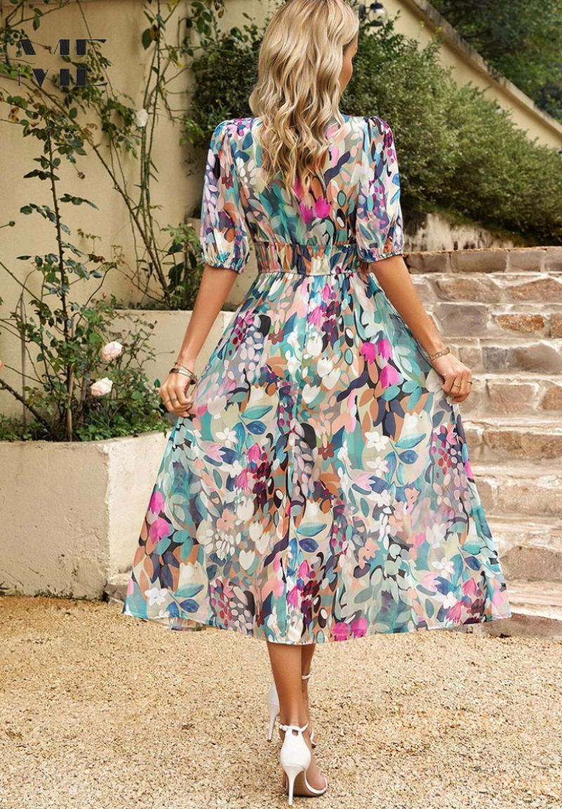 Floral Elegance Midi Dress