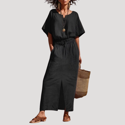 Slit Midi Skirt Co Ord Set